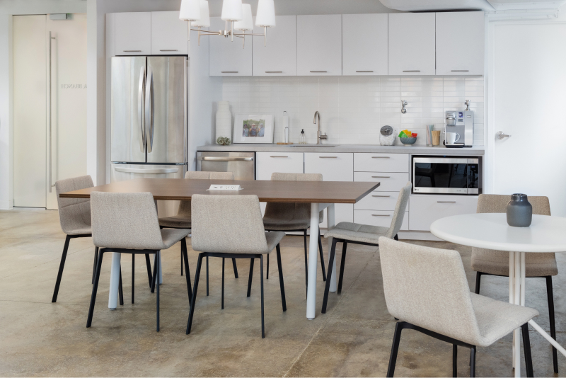 new york office interior with chairs and table